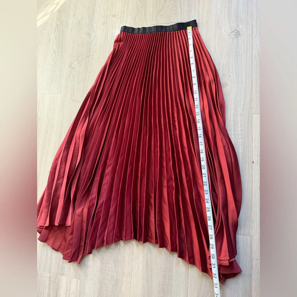 Zara Red Pleated Skirt